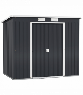 Outsunny 7 x 4ft Metal Garden Storage Shed w/ Double Door Dark Grey