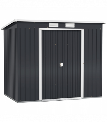 Outsunny 7 x 4ft Metal Garden Storage Shed w/ Double Door Dark Grey
