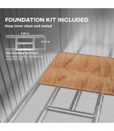 Outsunny 7 x 4ft Metal Garden Storage Shed w/ Double Door Dark Grey