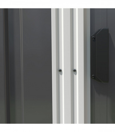 Outsunny 7 x 5FT Garden Shed w/ Foundation Lean to Metal Tool Shed Dark Grey