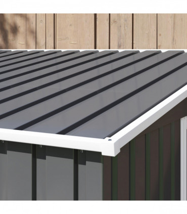 Outsunny 7 x 5FT Garden Shed w/ Foundation Lean to Metal Tool Shed Dark Grey