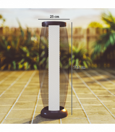 Outsunny 71.5 cm Garden Solar Lamp, Metal Floor Lamp with Auto On/Off LED