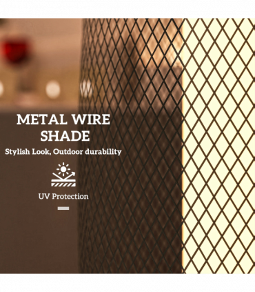 Outsunny 71.5 cm Garden Solar Lamp, Metal Floor Lamp with Auto On/Off LED