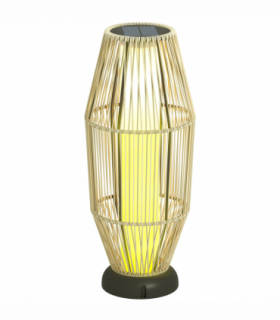 Outsunny 72 cm Rattan Solar Floor Lamp, Auto On/Off LED Garden Light, Grey