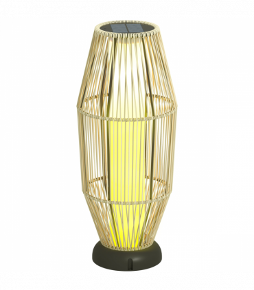 Outsunny 72 cm Rattan Solar Floor Lamp, Auto On/Off LED Garden Light, Grey