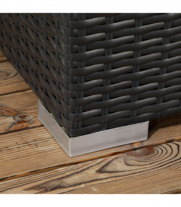 Outsunny 7PC Rattan Garden Furniture Set Coffee Table Buckle Structure, Black