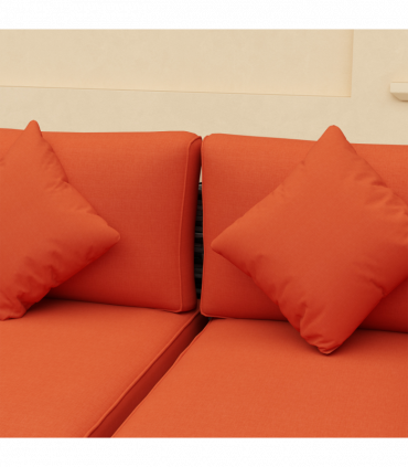 Outsunny 8 Pieces Patio Rattan Sofa Set Outdoor Garden Furniture Set Orange