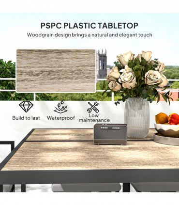 Outsunny 8 Seater Garden Dining Set, Cube Garden Furniture with Cushions