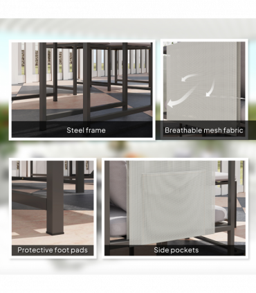 Outsunny 8 Seater Garden Dining Set, Cube Garden Furniture with Cushions