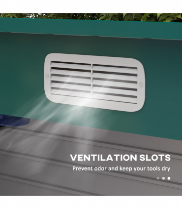 Outsunny 8 x 4FT Metal Garden Storage Shed with Double Doors and 2 Vents, Green