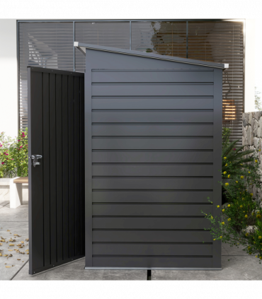 Outsunny 8 x 4FT Metal Garden Storage Shed with Double Doors and 2 Vents, Grey