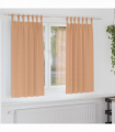 vidaXL Curtains with Curtains 2 pcs Light brown Polyester
