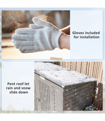 Outsunny 8 x 4FT Metal Garden Storage Shed with Double Doors, Light Grey