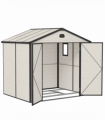 Outsunny 8 x 6ft Garden Shed Storage w/ Foundation Kit, Vents, Cream White