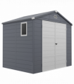 Outsunny 8 x 6ft Garden Shed Storage with Foundation Kit and Vents, Grey