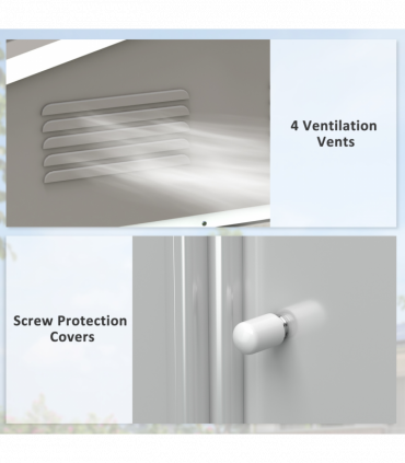 Outsunny 8 x 6ft Garden Storage Shed w/ Double Sliding Door Outdoor Light Grey