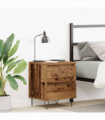 vidaXL Bedside Cabinet Old wood 40 x 35 x 50 cm Engineered wood