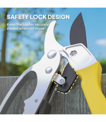 Outsunny 8" Garden Secateurs, Pruning Shears Heavy Duty with SK5 Blade