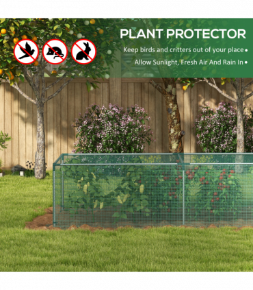 Outsunny 8' x 4' Plant Protection Tent Crop Cage with Door, Green