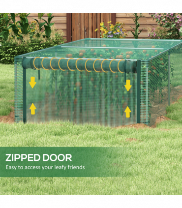 Outsunny 8' x 4' Plant Protection Tent Crop Cage with Door, Green
