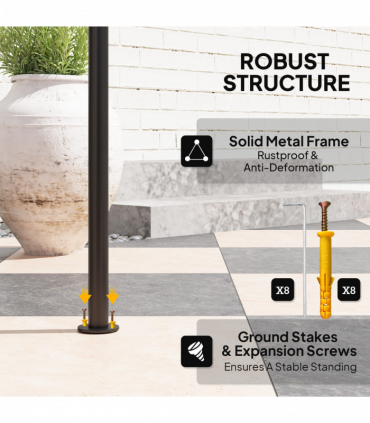 Outsunny 8' x 5' Grill Gazebo, Double Tiered Outdoor BBQ Shelter, Dark Grey