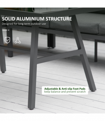 Outsunny 8-Seater Aluminium Garden Dining Sofa Furniture Set with Cushions