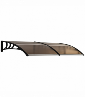 Outsunny 80 L x 195 W x 23 H cm Clear Polycarbonate Curved Awning Black