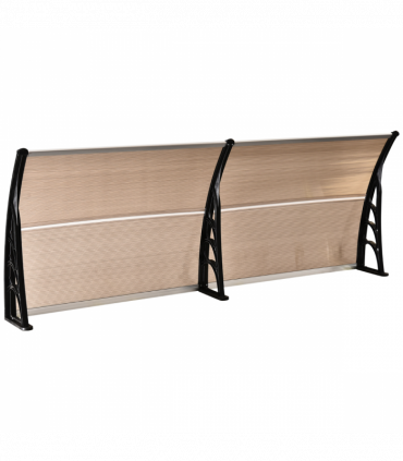 Outsunny 80 L x 195 W x 23 H cm Clear Polycarbonate Curved Awning Black