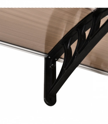 Outsunny 80 L x 195 W x 23 H cm Clear Polycarbonate Curved Awning Black