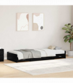 Storage Bed Frame with Drawer Black Oak 80 x 200 cm Engineered wood