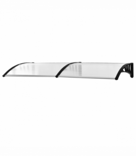 Outsunny 80 L x 195 W x 23 H cm Clear Polycarbonate Curved Awning White