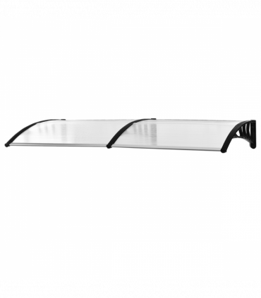 Outsunny 80 L x 195 W x 23 H cm Clear Polycarbonate Curved Awning White