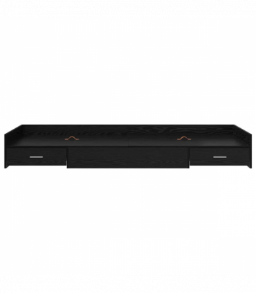 Storage Bed Frame with Drawer Black Oak 80 x 200 cm Engineered wood