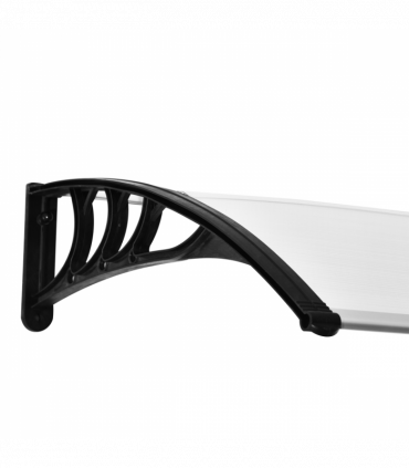 Outsunny 80 L x 195 W x 23 H cm Clear Polycarbonate Curved Awning White