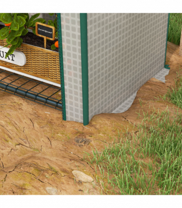 Outsunny 80 x 49 x 160cm Mini Greenhouse Portable Green House with Shelf White