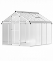 Outsunny 8x6ft Aluminium Greenhouse with/ Door Window Galvanised Base PC Panel
