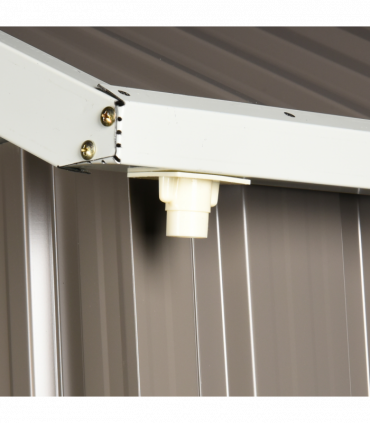 Outsunny 8x6ft Metal Garden Shed Outdoor Storage Shed w/ Doors Window, Grey