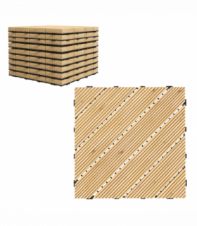 Outsunny 9 Pcs Interlocking Flooring Tiles for Patio, Balcony, Hot Tub, Yellow