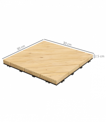 Outsunny 9 Pcs Interlocking Flooring Tiles for Patio, Balcony, Hot Tub, Yellow