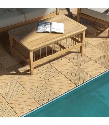 Outsunny 9 Pcs Interlocking Flooring Tiles for Patio, Balcony, Hot Tub, Yellow