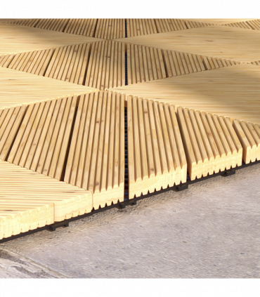 Outsunny 9 Pcs Interlocking Flooring Tiles for Patio, Balcony, Hot Tub, Yellow