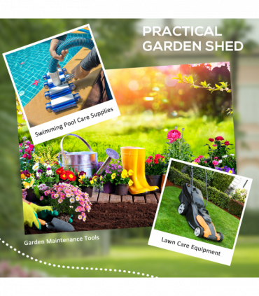 Outsunny 9'x6' Galvanised Metal Garden Shed Tool Storage Shed for Patio Grey