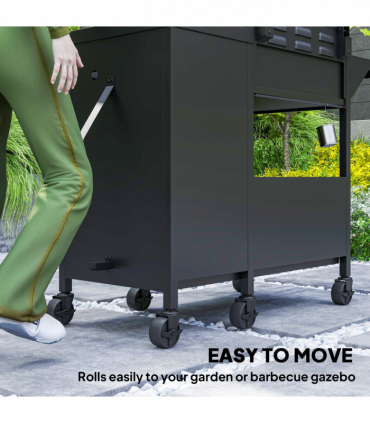 Outsunny 9.5 kW Gas Barbecue with 3+1 Burner, Storage Cabinet and Shelves