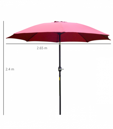 Outsunny ?2.6M Umbrella Parasol-Red