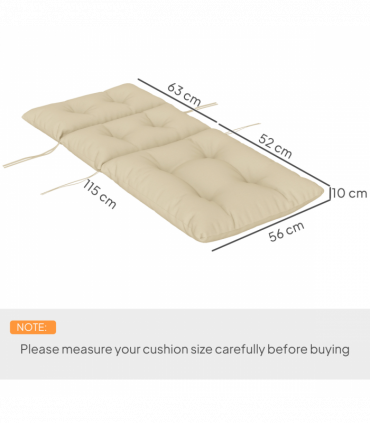 Outsunny Adirondack Chair Cushion Rocking Chair Cushion w/ Ties, Beige