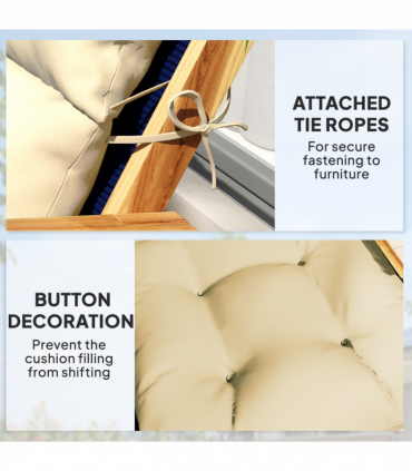 Outsunny Adirondack Chair Cushion Rocking Chair Cushion w/ Ties, Beige