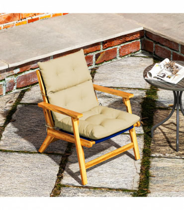 Outsunny Adirondack Chair Cushion Rocking Chair Cushion w/ Ties, Beige