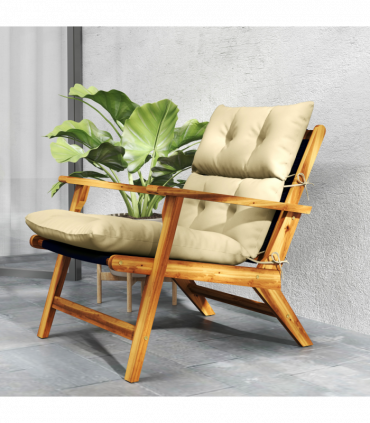 Outsunny Adirondack Chair Cushion Rocking Chair Cushion w/ Ties, Beige