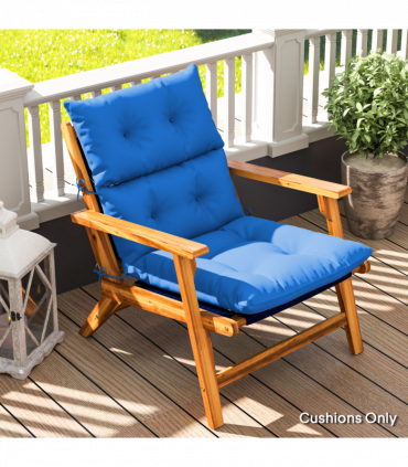 Outsunny Adirondack Chair Cushion Rocking Chair Cushion w/ Ties, Blue