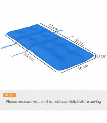 Outsunny Adirondack Chair Cushion Rocking Chair Cushion w/ Ties, Blue